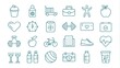 © Alon - Set of Thin line icons Fitness and Sport. Collection Outline symbol fitness, gym and health care