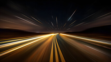 Wall Mural - fast drive motion blur road night