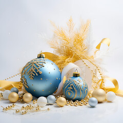 Wall Mural - golden christmas balls