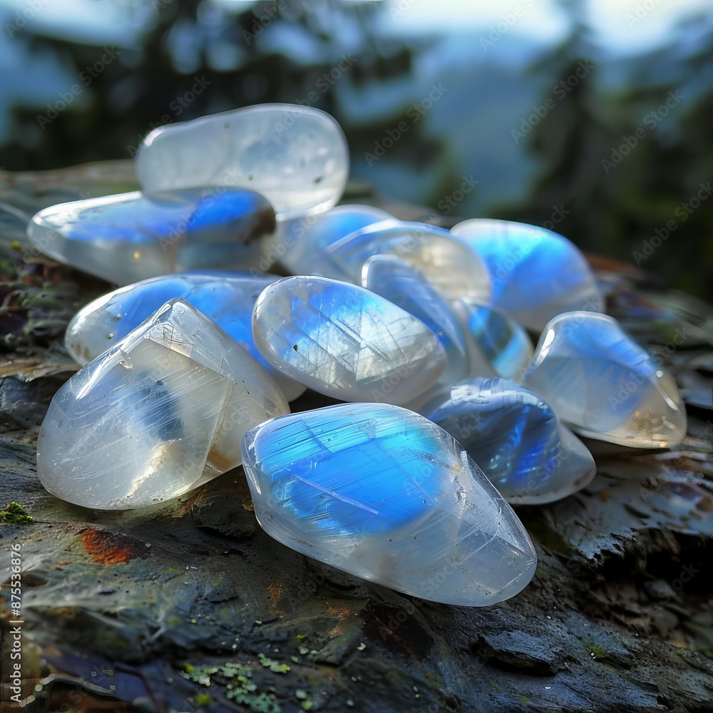 Moonstones In Rocks Write about the properties and uses of moonstones in magical practices ...