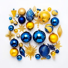 Wall Mural - christmas balls on white background