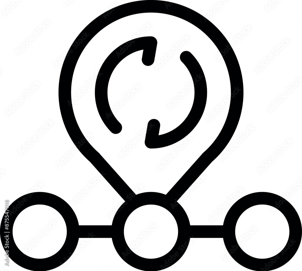 Line drawing of circular economy concept with three circles connected ...