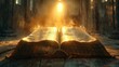 © Андрій О. - The Book of Ezra. An open Bible displays the book's name in a dramatic, cinematic style. Perfect for slideshows, Bible study sessions, banners, landing pages, religious groups, and more.