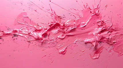 Wall Mural - A pink background with splatters of red paint