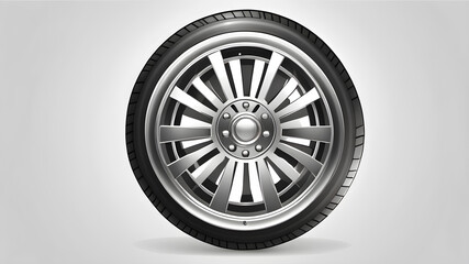 Car rim wheel logo icon on white background, Generative AI