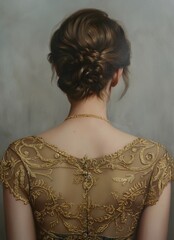 Wall Mural - Woman with gold