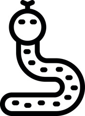 Wall Mural - Black mamba snake crawling with its tongue out in a simple line icon style