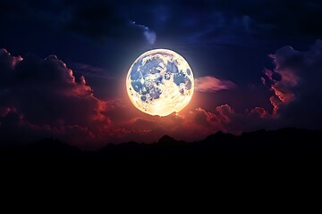 Wall Mural - full moon night