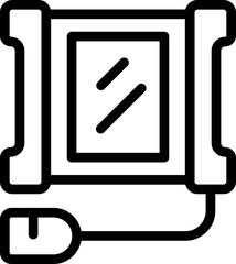 Canvas Print - Line art icon of a power bank being charged, perfect for topics related to technology and mobile devices