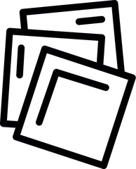 Poster - Simple line art icon depicting a stack of papers, symbolizing documents, files, and office tasks