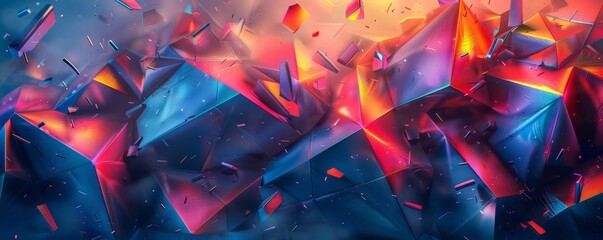 Wall Mural - Neon fragments forming patterns