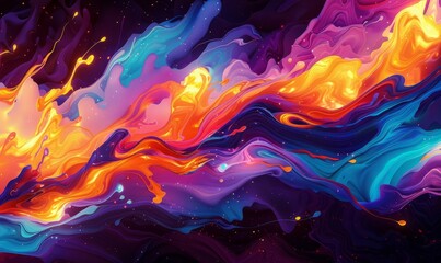 Wall Mural - Abstract flame pattern in vivid hues