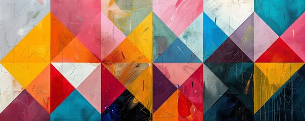 Wall Mural - Colorful geometric shapes overlapping each other