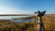 © Moenc - A tranquil bird-watching spot with a viewing platform and binoculars, Nature-inspired design