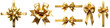 © PNG transparent - Gold ribbon and bow top view on transparent background PNG file