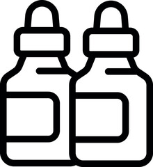 Wall Mural - Two medical dropper bottles with blank labels are standing next to each other, containing liquid medicine