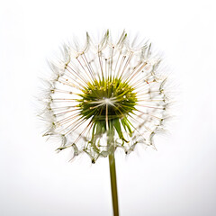 Wall Mural - dandelion on white background