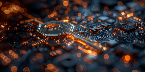 Abstract key on a black background. Cyber security concept.  