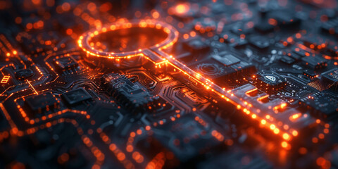 Abstract key on a black background. Cyber security concept.  
