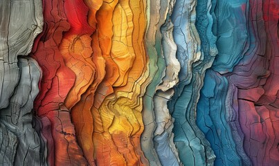 Wall Mural - Abstract wood grain in bold hues