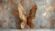 © hisilly - Golden Angel Wings on Studio Backdrop - Ideal Graphic Resource for Photographers