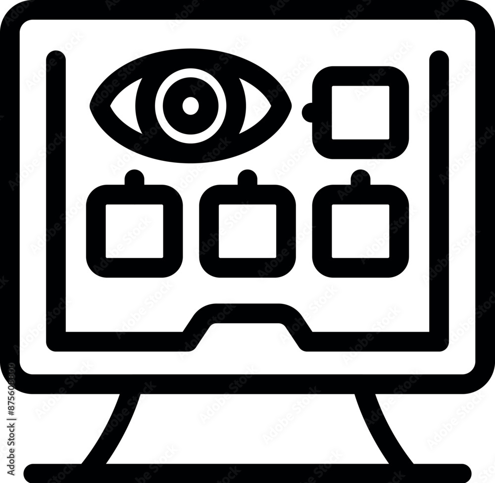 Computer Eye Test Animation Computer program displaying eye test with different optometry charts ...