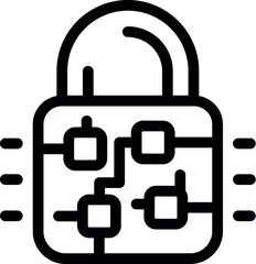 Wall Mural - digital padlock is securing data using blockchain technology, ensuring secure and tamper proof trans