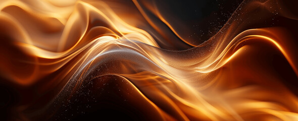 Wall Mural - Abstract Brown and Golden Waves Background Modern Elegant Design High Resolution