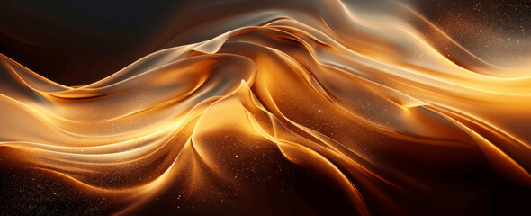 Wall Mural - Modern Elegant Abstract Background with Brown and Golden Waves High Resolution Design