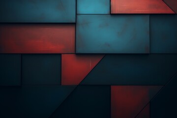 Wall Mural - an abstract background with red blue and black squares