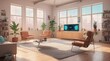 © Karolina - Beautiful modern living room, electric with plant elements