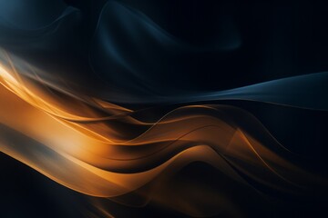 Wall Mural - an abstract image of orange and black waves