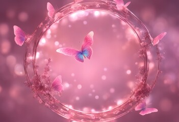 Wall Mural - background butterfly shades pink pink butterflies flight bright abstract morpho wings