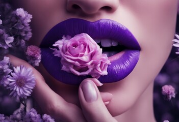 lips holding hands woman purple posters flowers art concept surrealism abstract collage style minimalism contemporary memphis holding hands woman purple posters flowers and