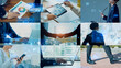 © metamorworks - Collage of various business scenes and digital data concept. Multi screen.