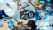 © metamorworks - Collage of various business scenes and digital data concept. Multi screen.
