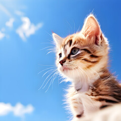 Wall Mural - cat on a sky