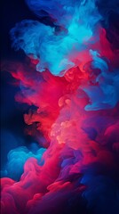 Canvas Print - colorful smoke on a black background with red blue and pink colors