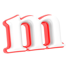 Wall Mural - Red Alphabet with White 3D Rendering Letter m