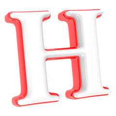 Wall Mural - Red Alphabet with White 3D Letter H