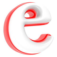 Wall Mural - Red Alphabet with White 3D Rendering Letter e