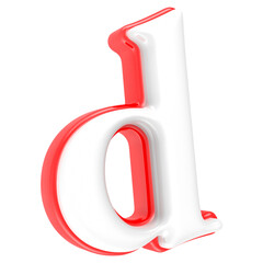 Wall Mural - Red Alphabet with White 3D Rendering Letter d