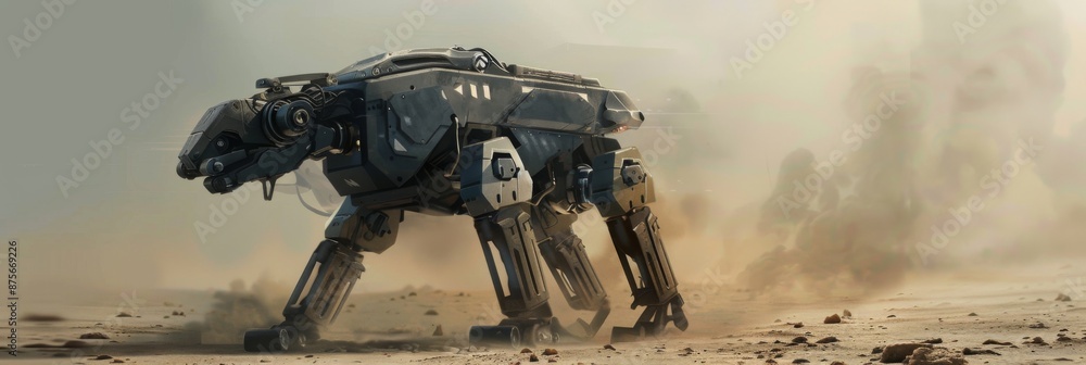 Abstract Military Combat Robot Dog Concept: Futuristic Vector ...