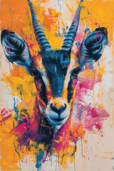 Canvas Print - Abstract Portrait of a Gazelle