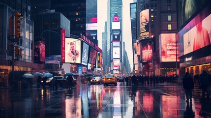 Sticker - times square in new york city at night