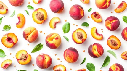 Wall Mural - Peachy Pattern: Summer Fruit Delight