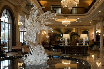 Wall Mural - Crystal Sculpture in a Luxurious Hotel Lobby