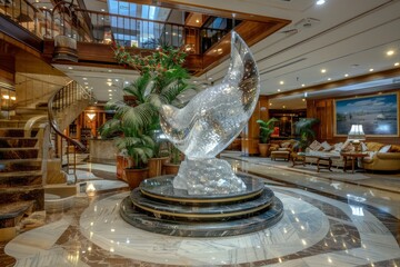 Wall Mural - Crystal Sculpture in a Grand Hotel Lobby