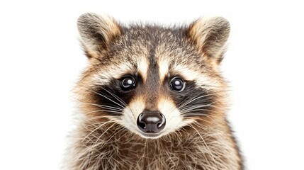 Wall Mural - Close-up Portrait of a Curious Raccoon