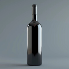 Plain Wine Bottle Mockup for Product Advertisement and Branding, Isolated on Grey Background